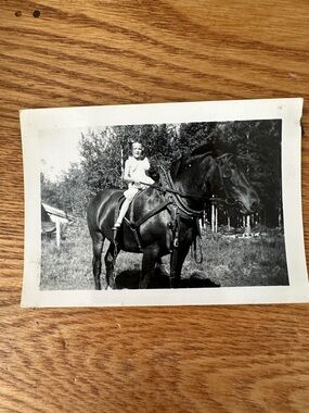 Vintage Photo of Girl on Horse C 1930